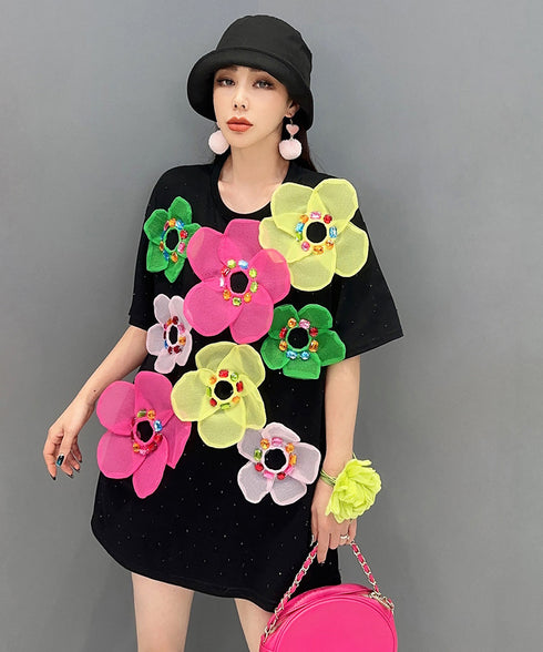 Jewel Flower Over T-shirts